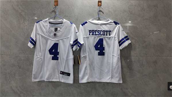 Women%27s Dallas Cowboys #4 Dak Prescott White 2023 F.U.S.E. Limited Stitched Jersey